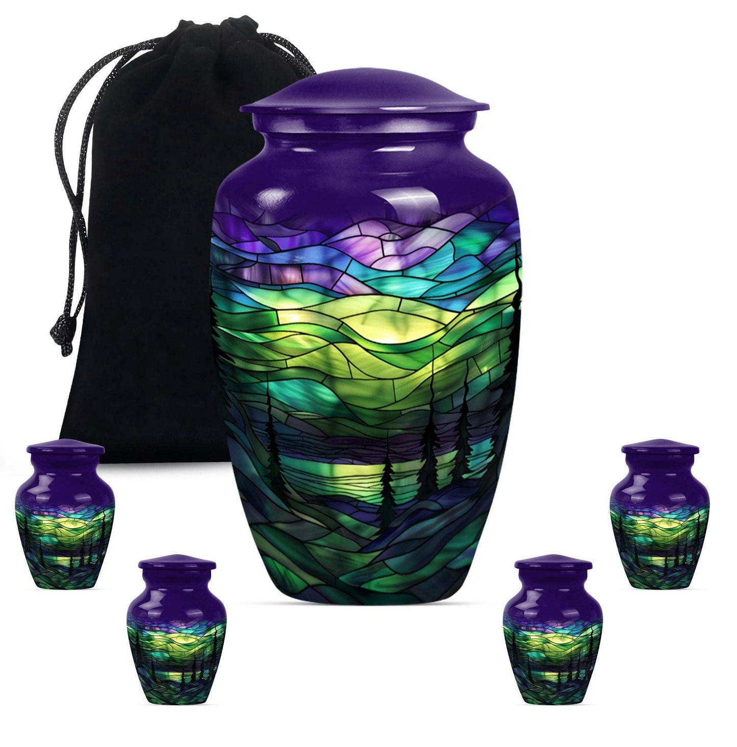 Northern Lights Urn For Human Ashes - Adult Urns For Men & Women