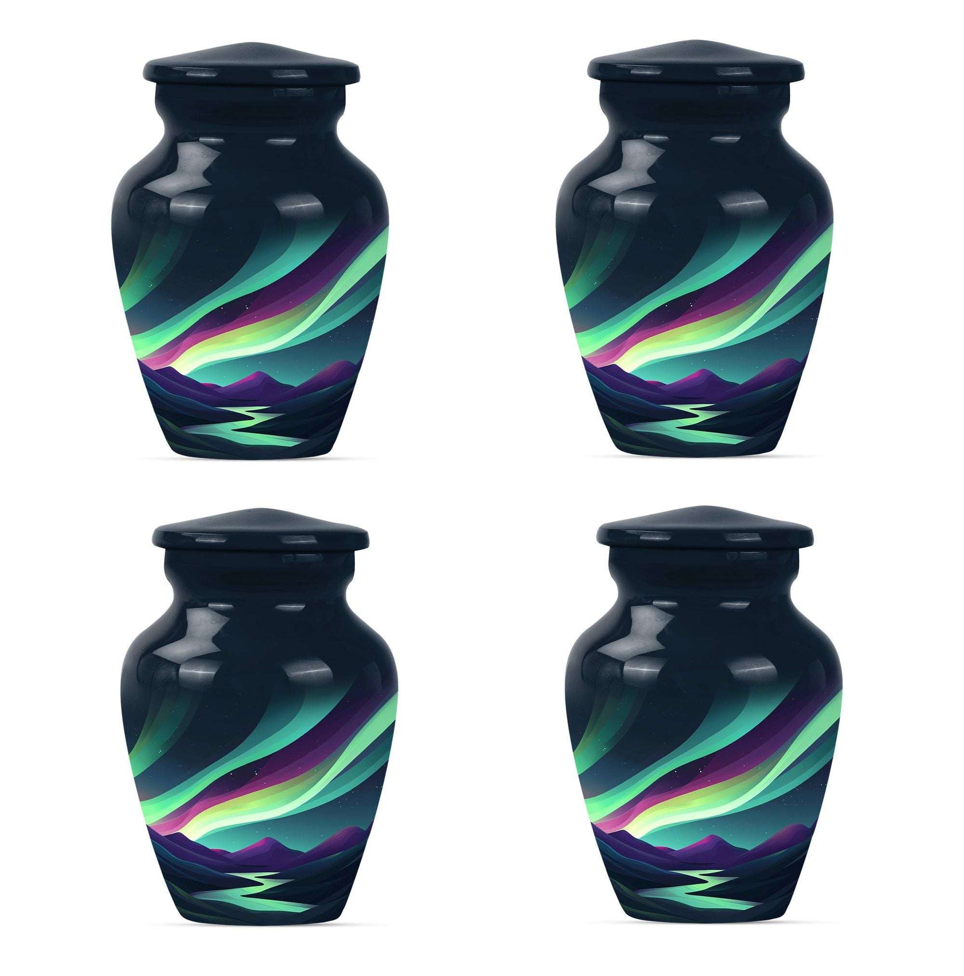 Northern Lights Funeral Urns - Large Decorative Urn For Male & Female