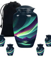 Northern Lights Funeral Urns - Large Decorative Urn For Male & Female