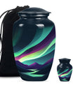 Northern Lights Funeral Urns - Large Decorative Urn For Male & Female