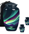 Northern Lights Funeral Urns - Large Decorative Urn For Male & Female