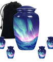 10-inch classic northern lights urn in purple meadow design 