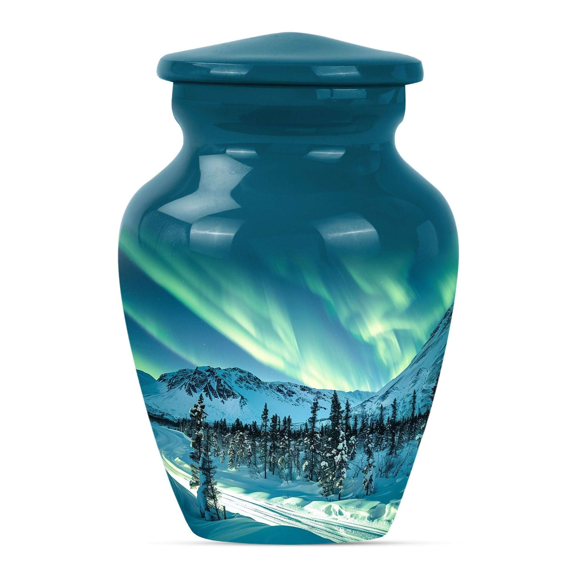 Northern Lights Large Urn For Ashes  - Cremation Urns For Man & Women