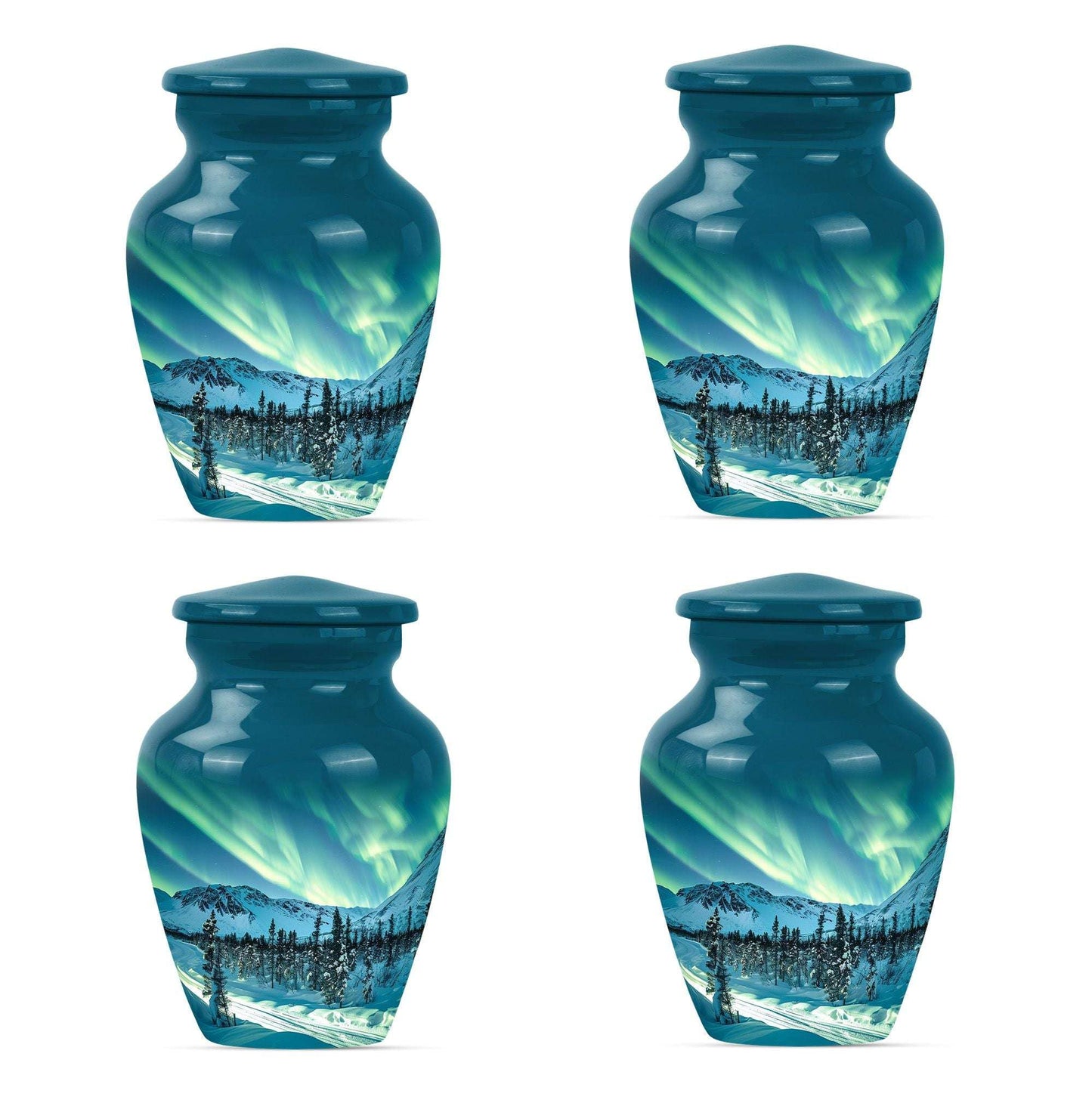 Northern Lights Large Urn For Ashes  - Cremation Urns For Man & Women