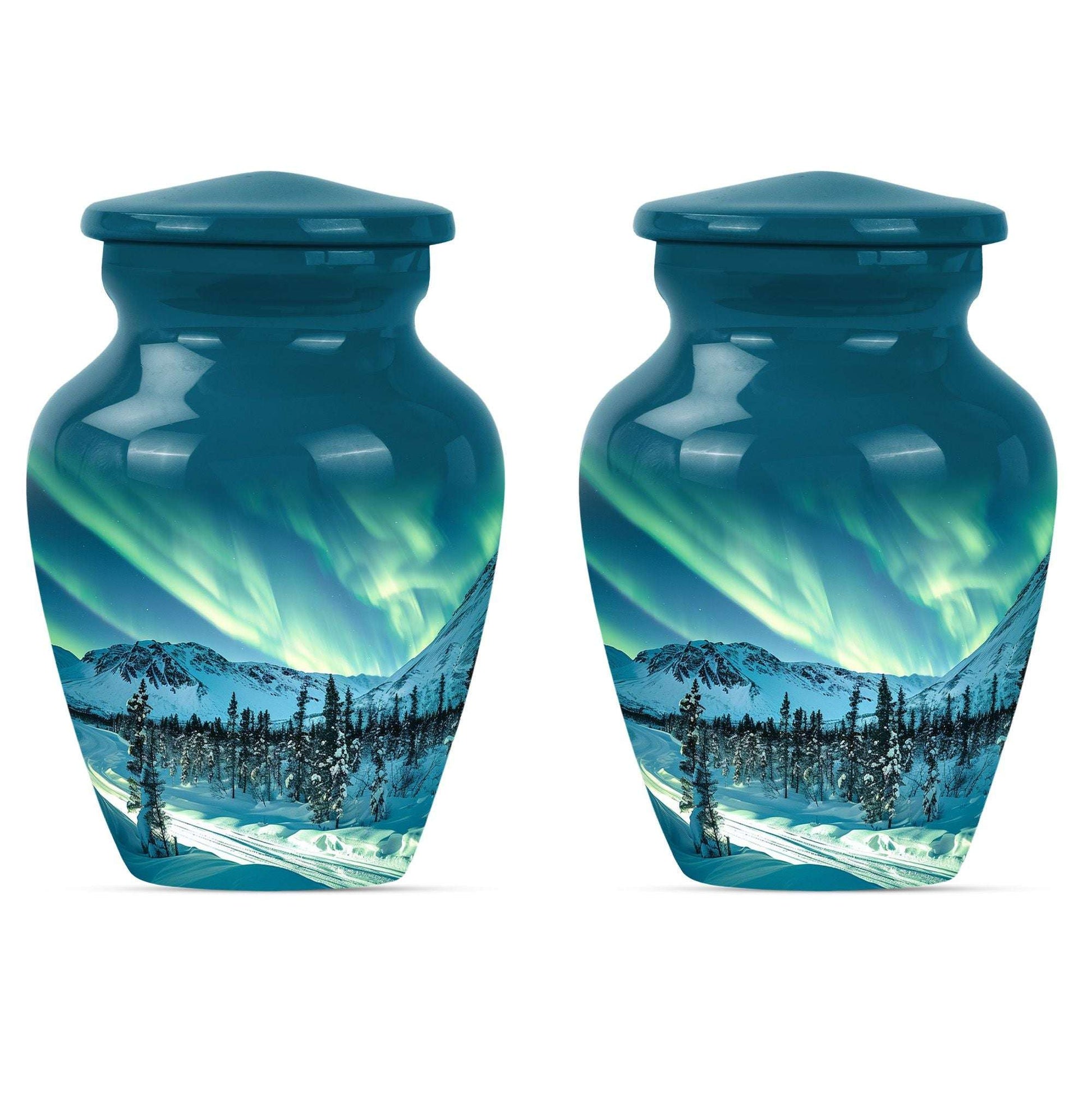 Northern Lights Large Urn For Ashes  - Cremation Urns For Man & Women