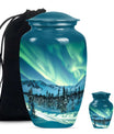 Northern Lights Large Urn For Ashes  - Cremation Urns For Man & Women