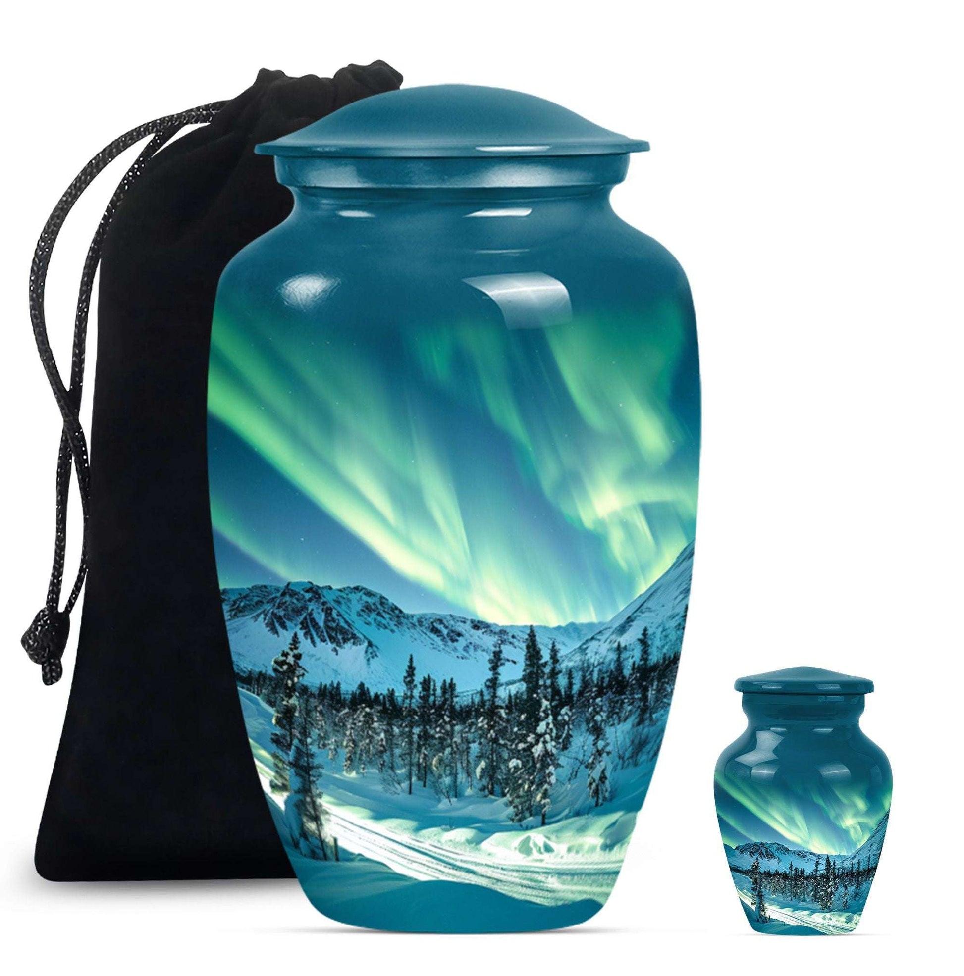 Northern Lights Large Urn For Ashes  - Cremation Urns For Man & Women