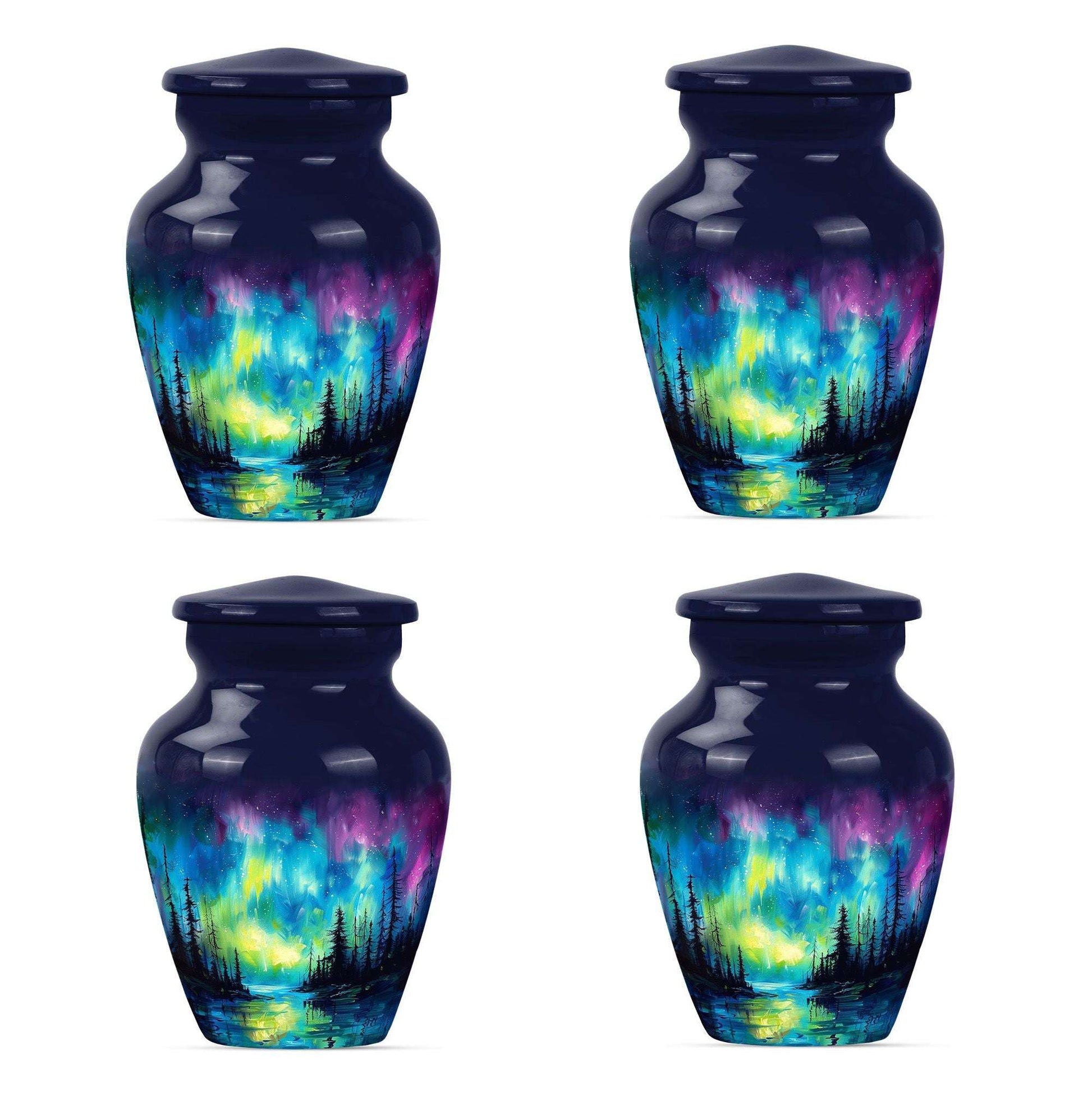Northern Lights Cremation Urns For Human Ashes - Urn Keepsake Set