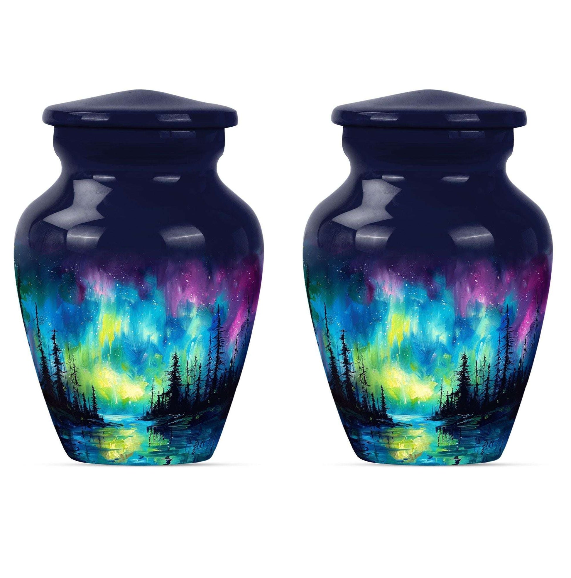 Northern Lights Cremation Urns For Human Ashes - Urn Keepsake Set