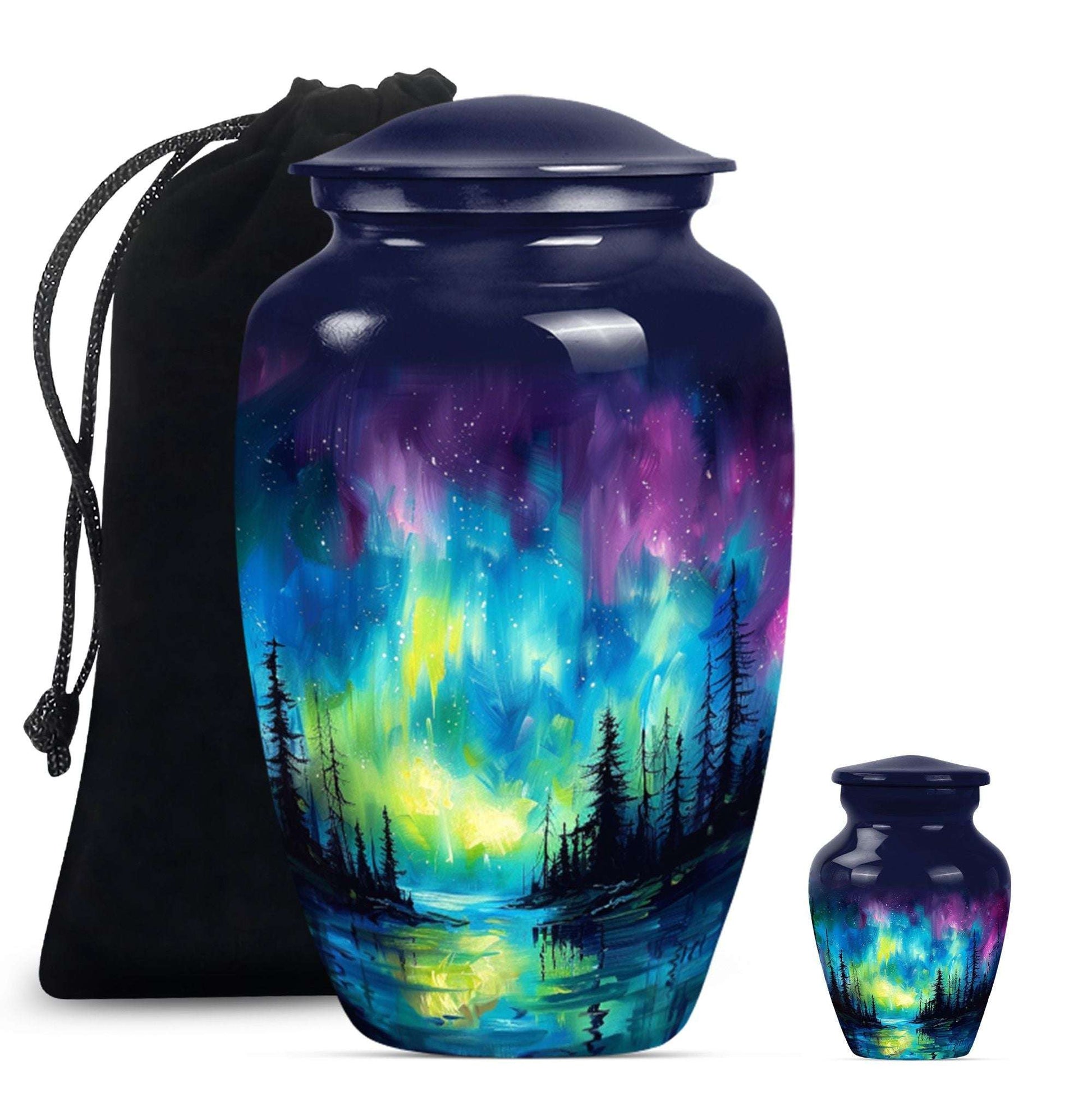 Northern Lights Cremation Urns For Human Ashes - Urn Keepsake Set