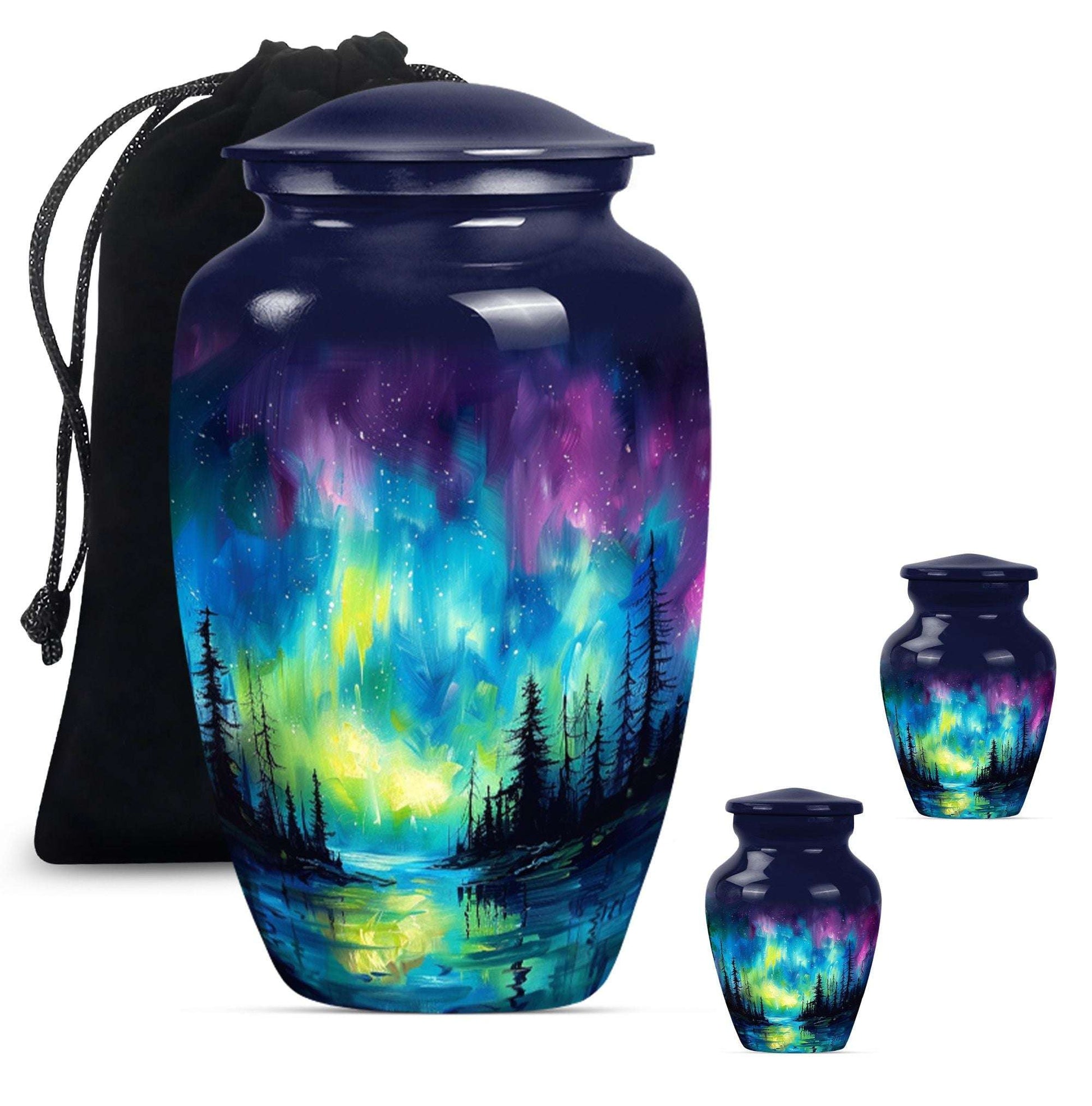 Northern Lights Cremation Urns For Human Ashes - Urn Keepsake Set