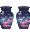 Classic 10 inch cremation urn themed as Purple Meadow.