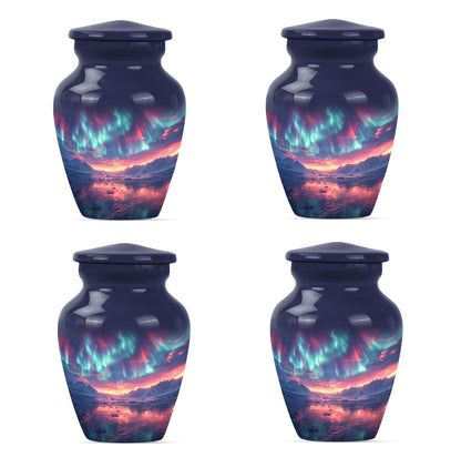 Classic 10 inch cremation urn themed as Purple Meadow.
