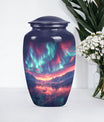 Classic 10 inch cremation urn themed as Purple Meadow.