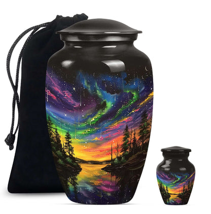 Northern Lights Urn For Human Ashes - Aurora Borealis Adult Large Urns