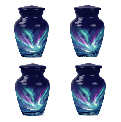 Elegant 10 Inch northern lights urn in Purple Meadow.