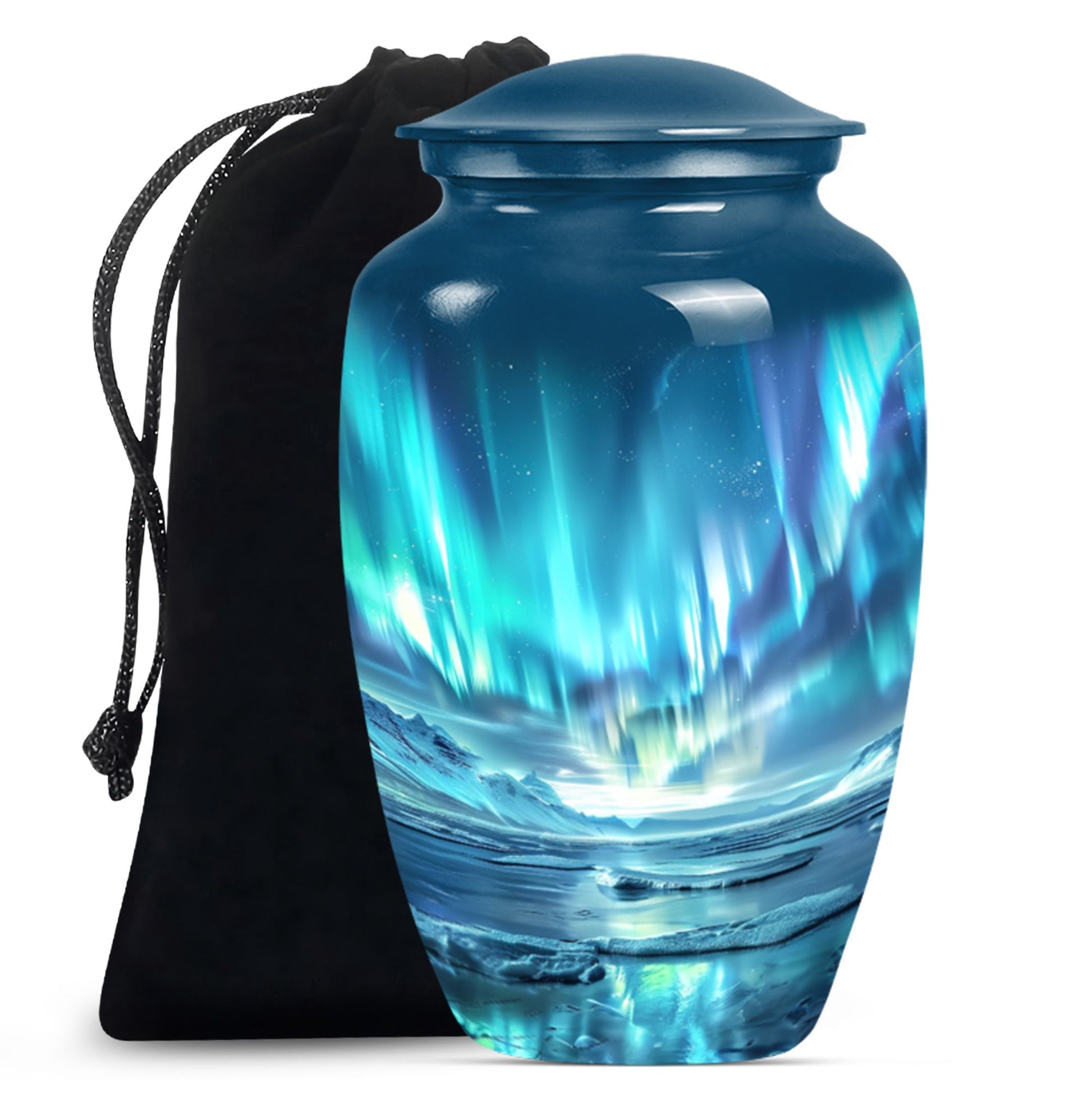  Northern Lights Urn, Classic Purple Meadow Design, 