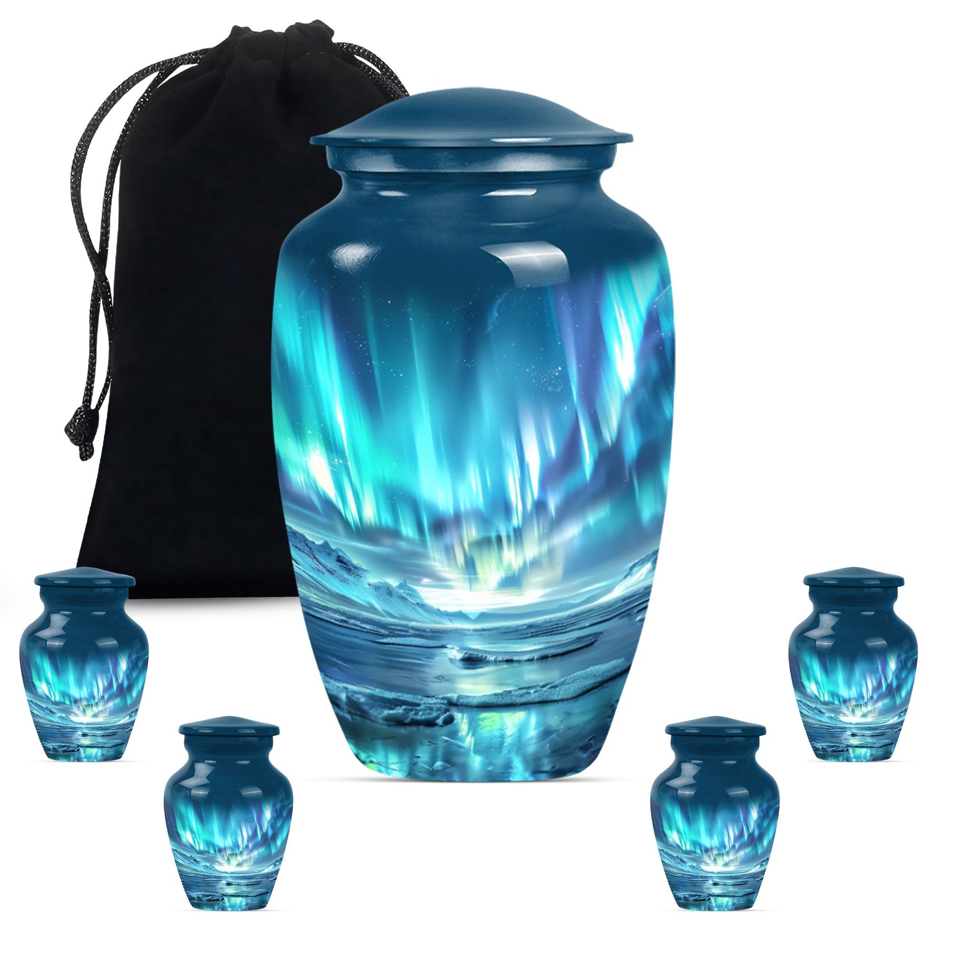  Northern Lights Urn, Classic Purple Meadow Design, 