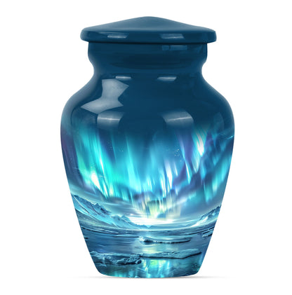  Northern Lights Urn, Classic Purple Meadow Design, 