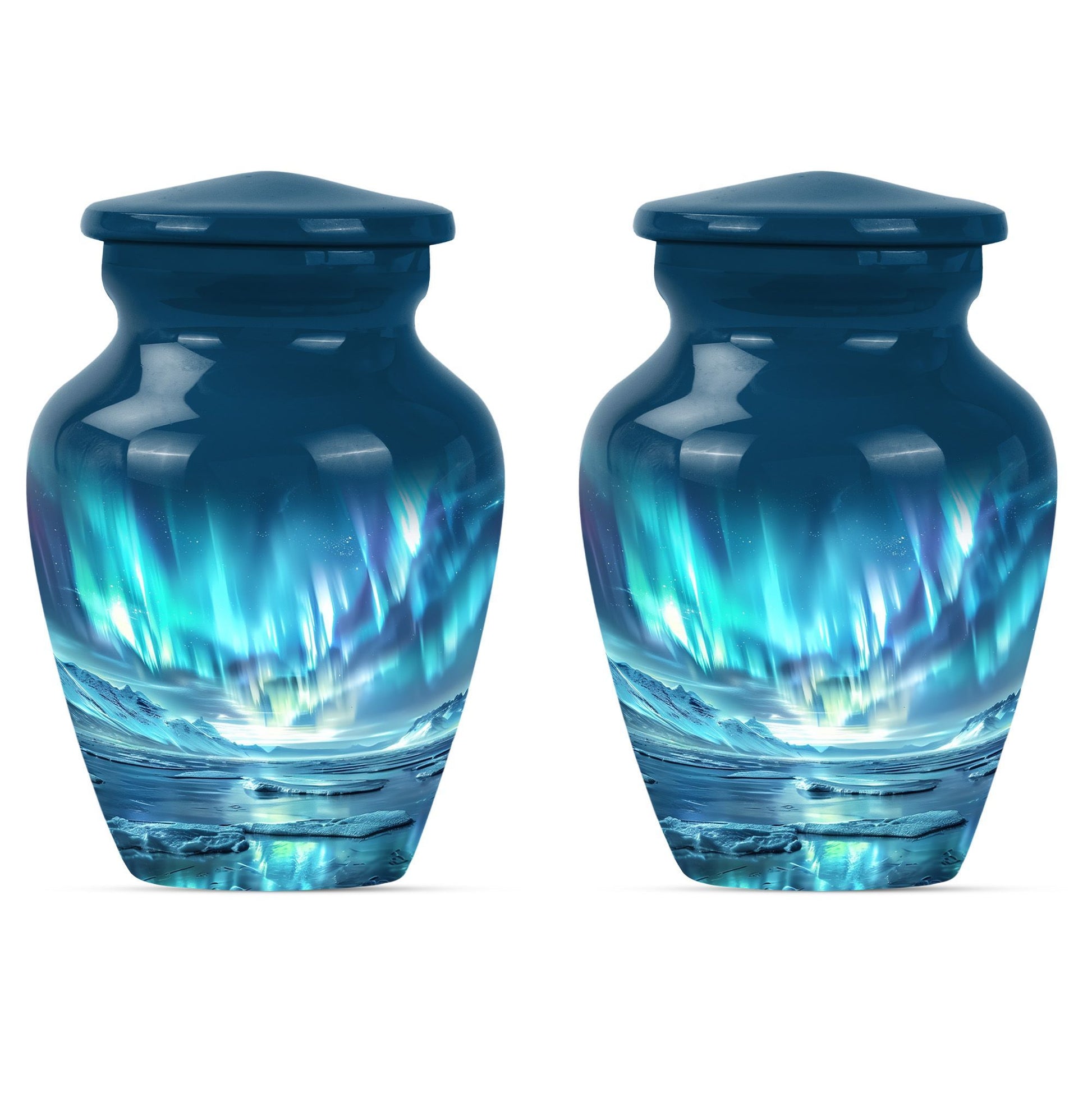  Northern Lights Urn, Classic Purple Meadow Design, 