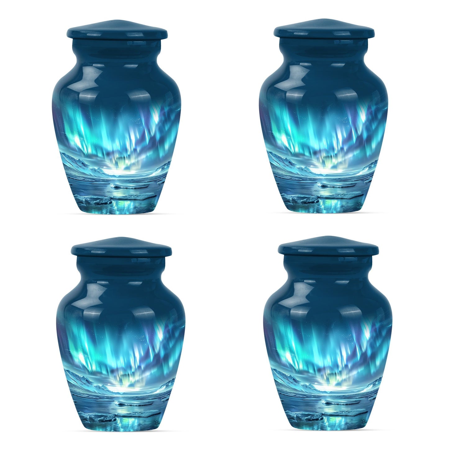  Northern Lights Urn, Classic Purple Meadow Design, 