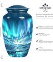  Northern Lights Urn, Classic Purple Meadow Design, 