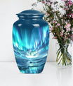  Northern Lights Urn, Classic Purple Meadow Design, 