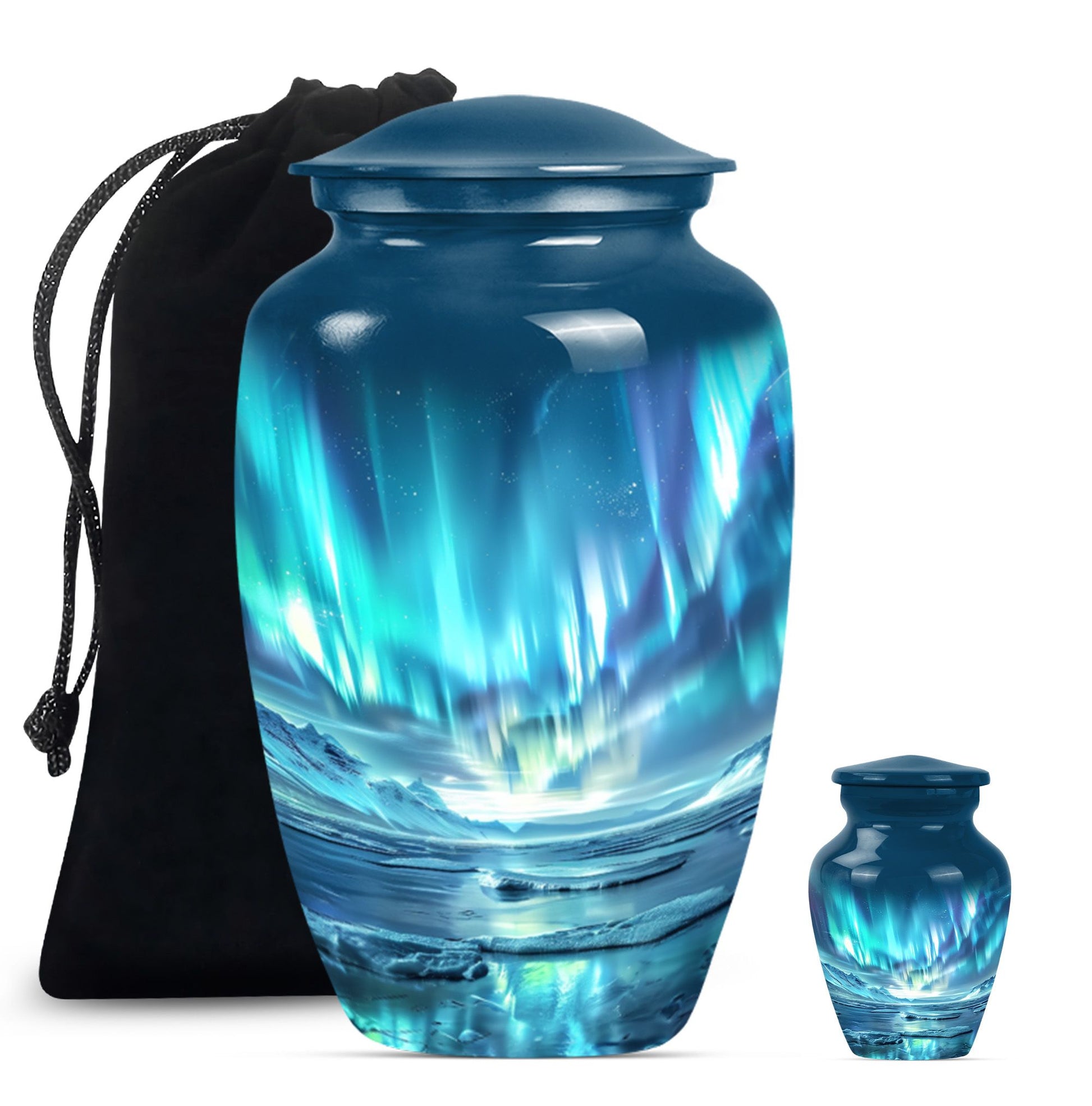  Northern Lights Urn, Classic Purple Meadow Design, 