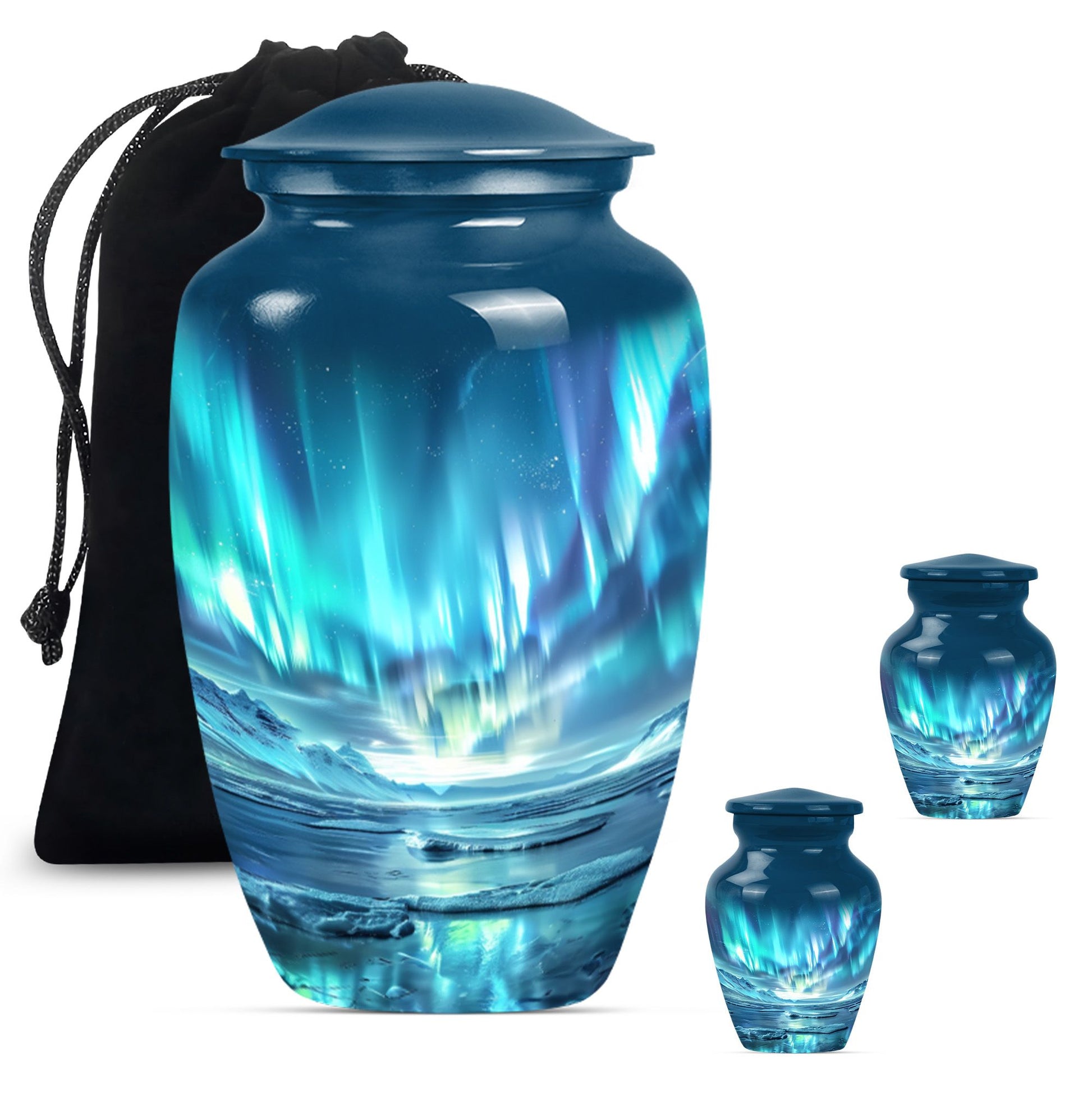  Northern Lights Urn, Classic Purple Meadow Design, 