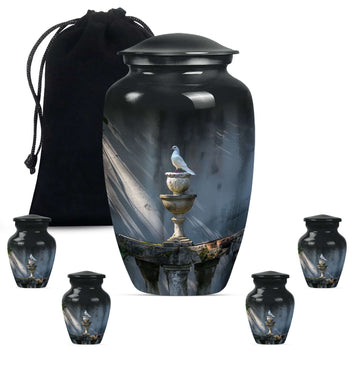 Large Urn With 4 Keepsake Urn