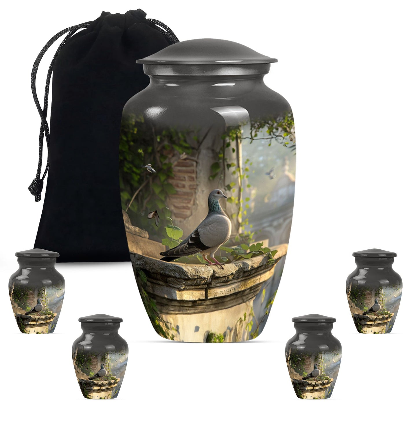  Dove Urn in Purple Meadow theme, funeral urn for mom