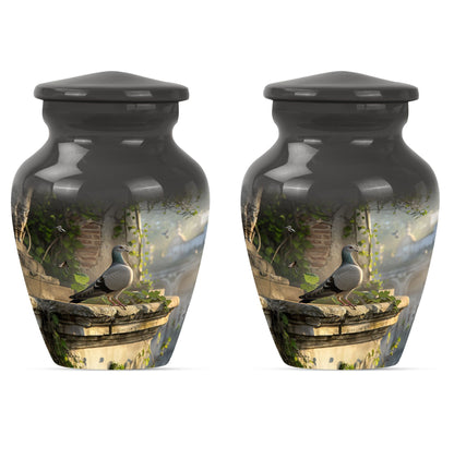  Dove Urn in Purple Meadow theme, funeral urn for mom