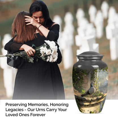 Dove Urn in Purple Meadow theme, funeral urn for mom