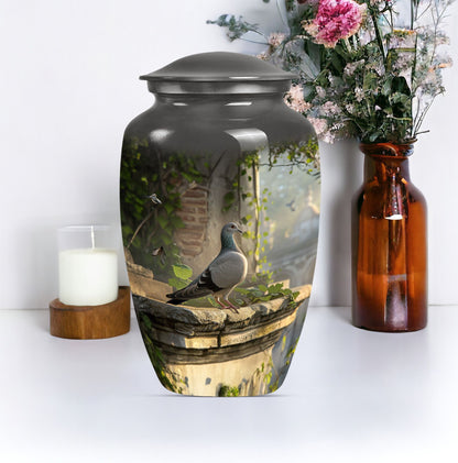  Dove Urn in Purple Meadow theme, funeral urn for mom