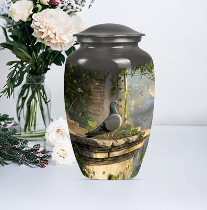  Dove Urn in Purple Meadow theme, funeral urn for mom