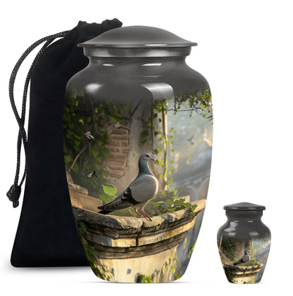  Dove Urn in Purple Meadow theme, funeral urn for mom