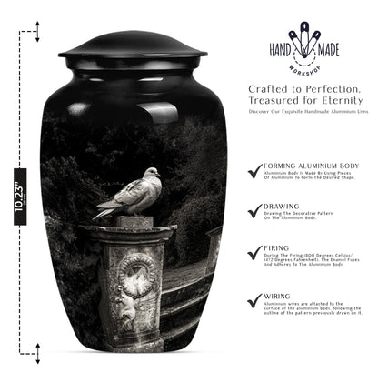 Classic 10-inch dove urn for dad.