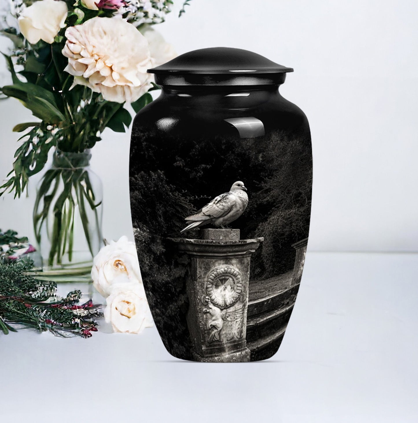 Classic 10-inch dove urn for dad.