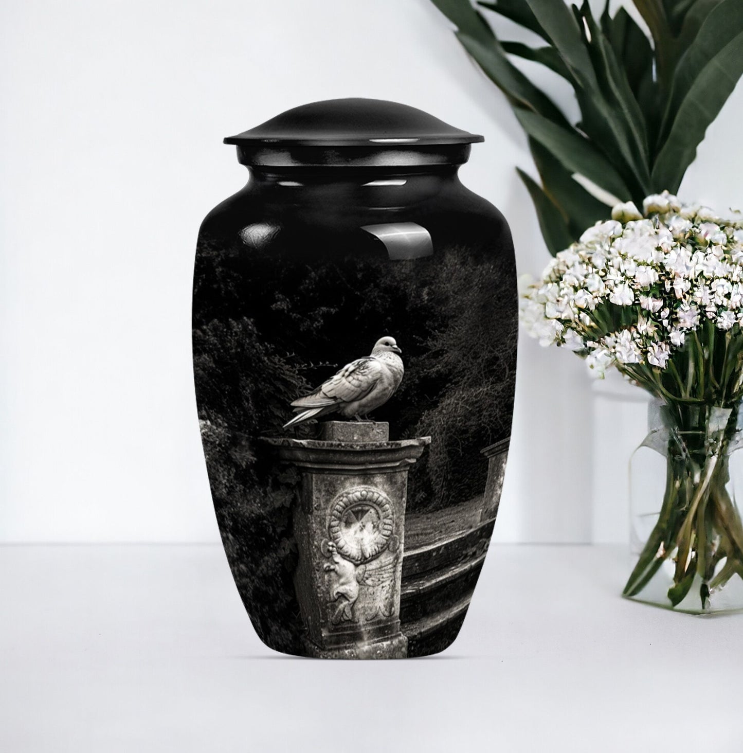 Classic 10-inch dove urn for dad.