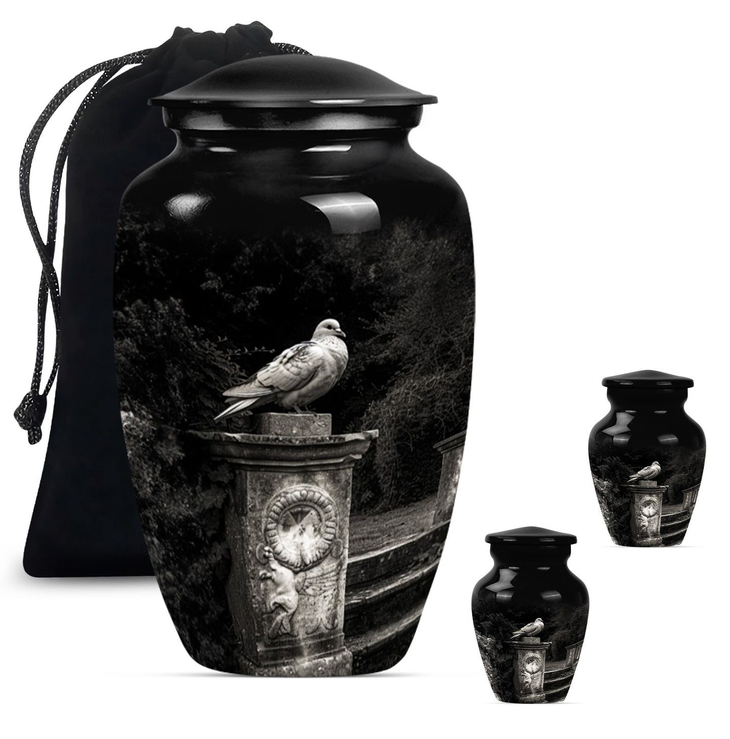 Classic 10-inch dove urn for dad.