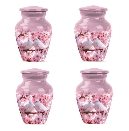 classic dove urn in purple meadow theme.
