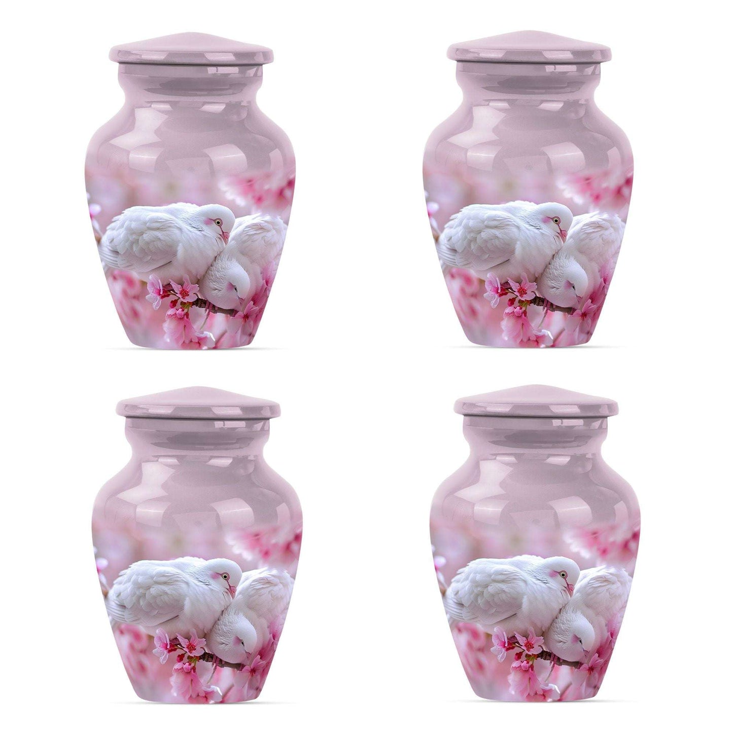 White Couple Dove Burial Urn - Cremation Urn For Loved Ones
