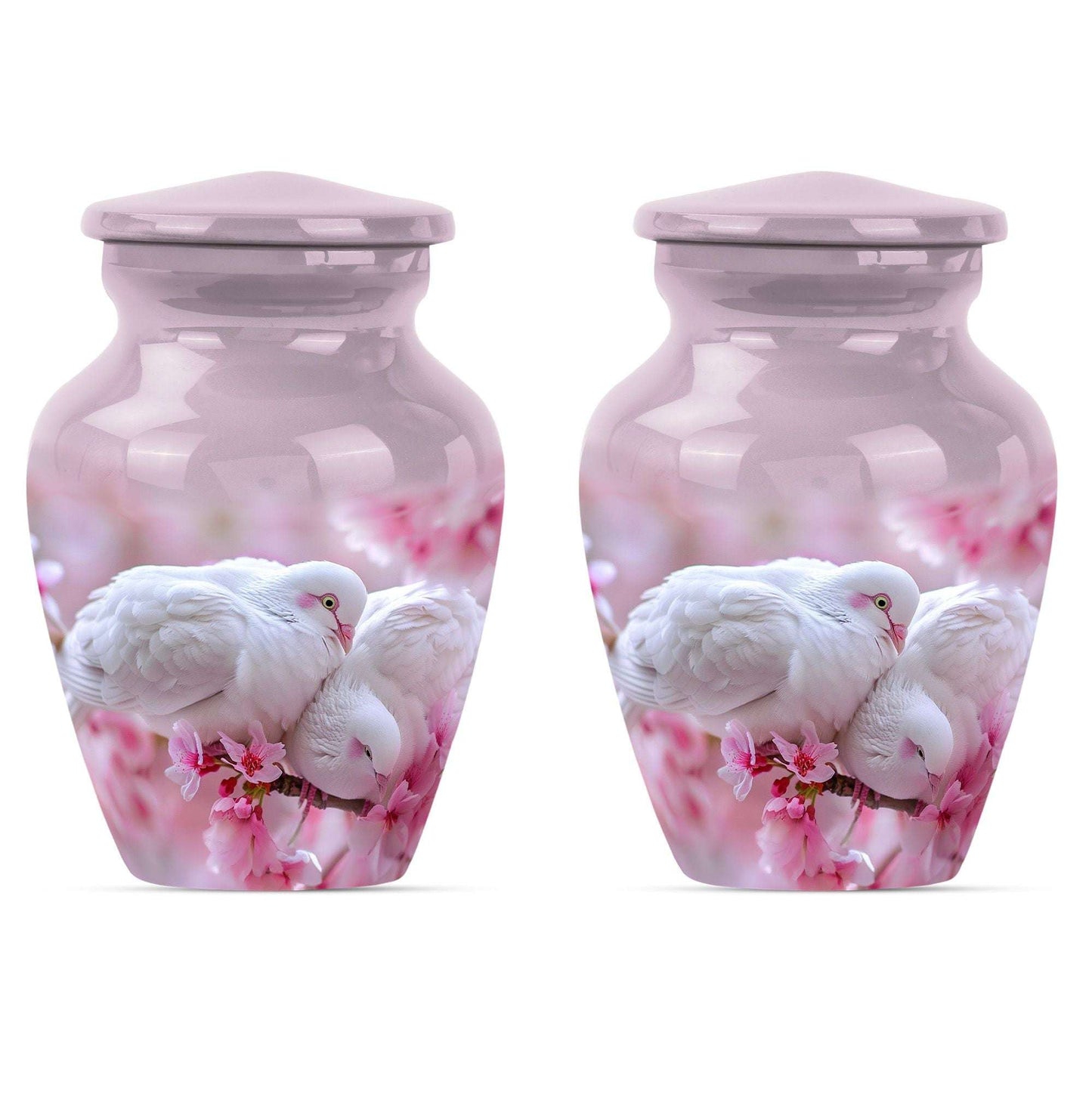 White Couple Dove Burial Urn - Cremation Urn For Loved Ones