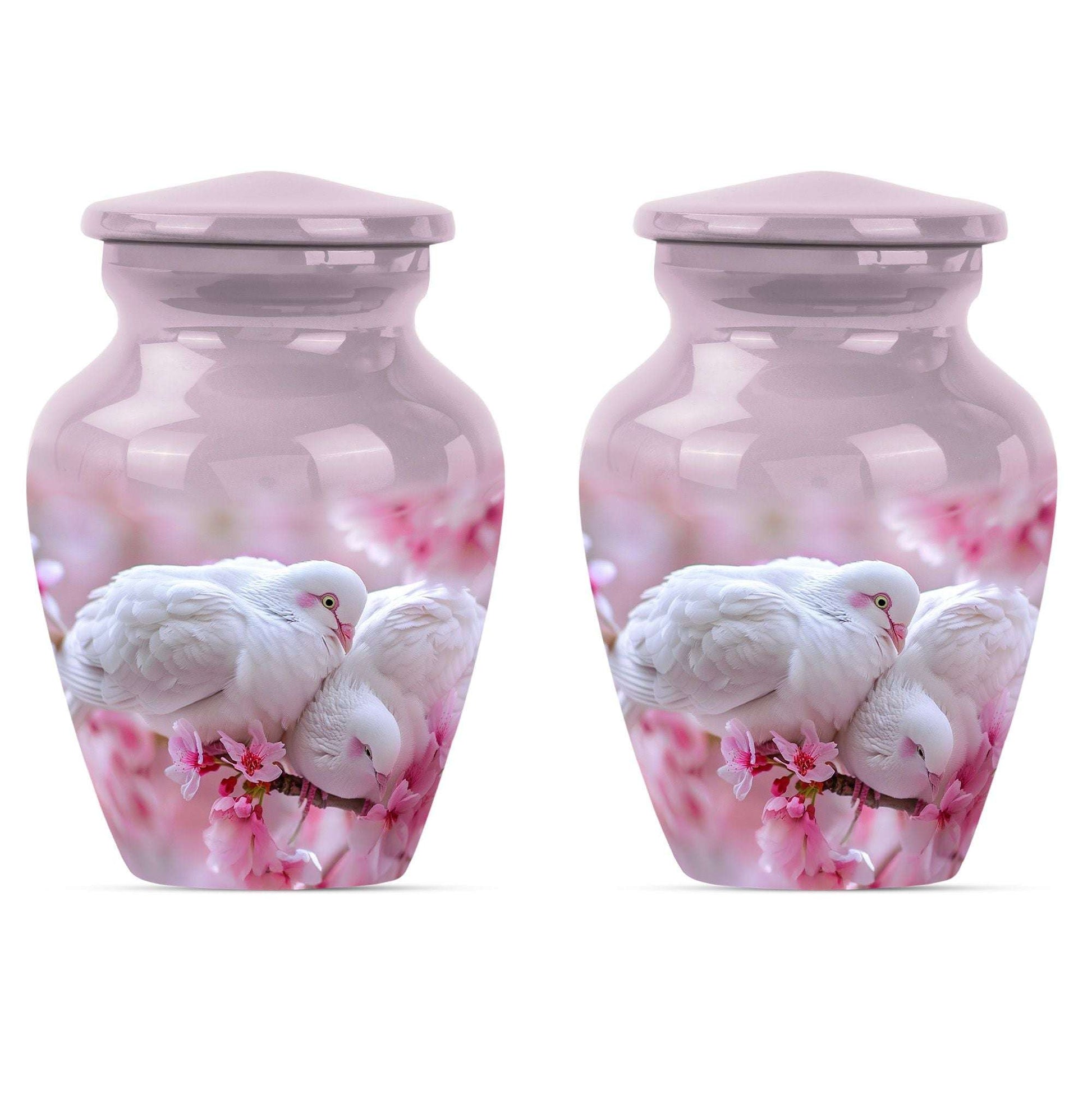 White Couple Dove Burial Urn - Cremation Urn For Loved Ones