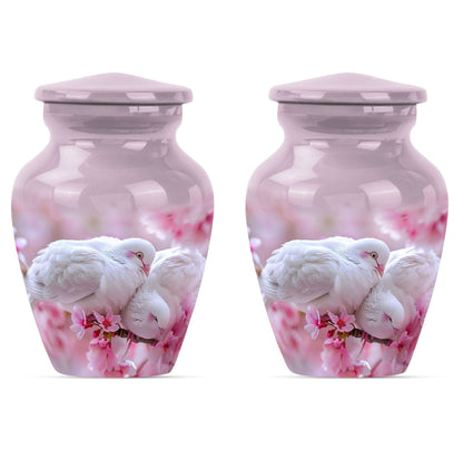 White Couple Dove Burial Urn - Cremation Urn For Loved Ones
