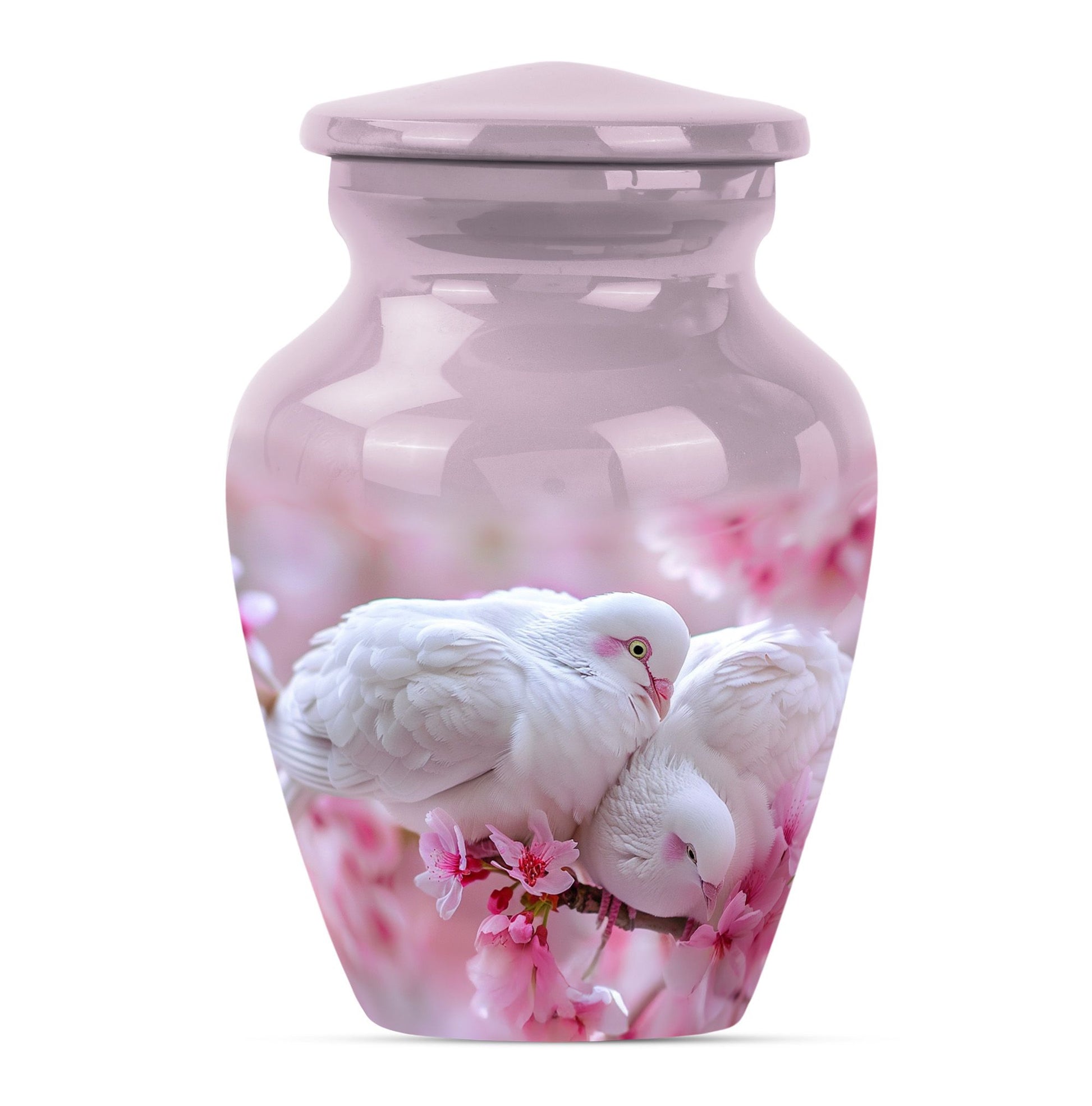 White Couple Dove Burial Urn - Cremation Urn For Loved Ones