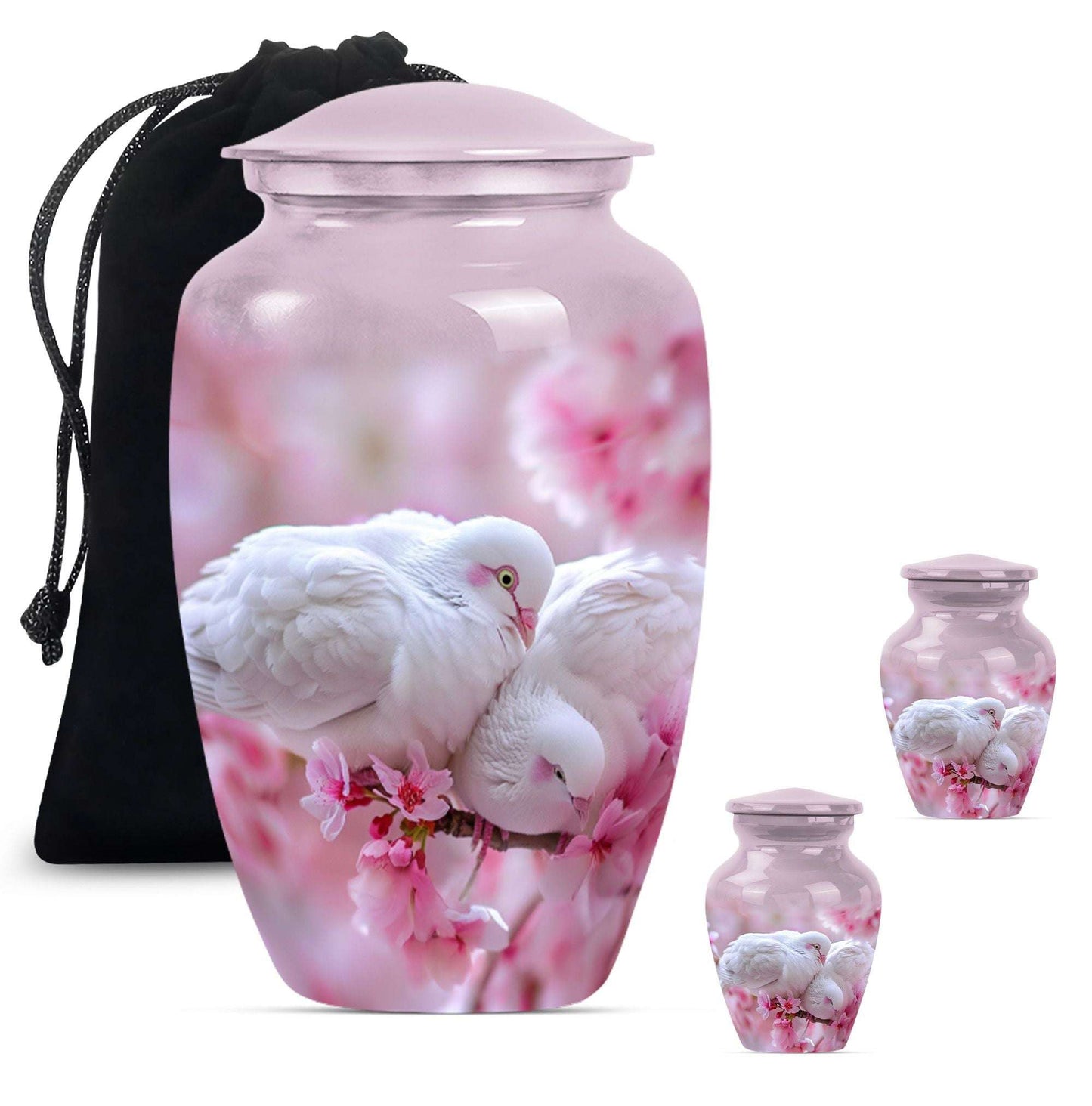 White Couple Dove Burial Urn - Cremation Urn For Loved Ones