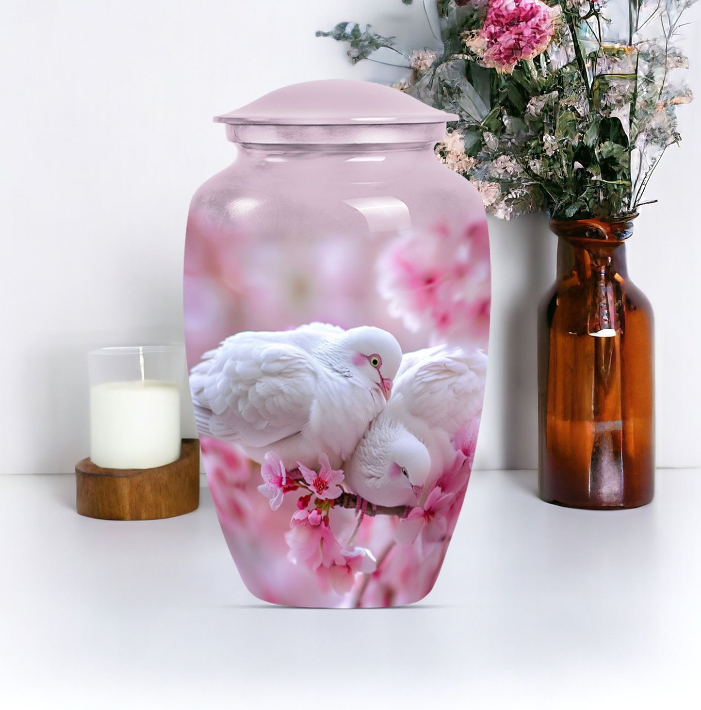 dove urn in Purple Meadow 