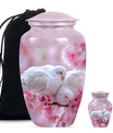 White Couple Dove Burial Urn - Cremation Urn For Loved Ones