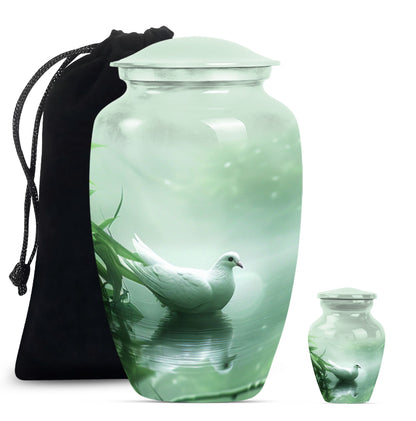 Personalized Bird Memorial Urn for Human Ashes - 10-inch, 200 cu in - Yatskia